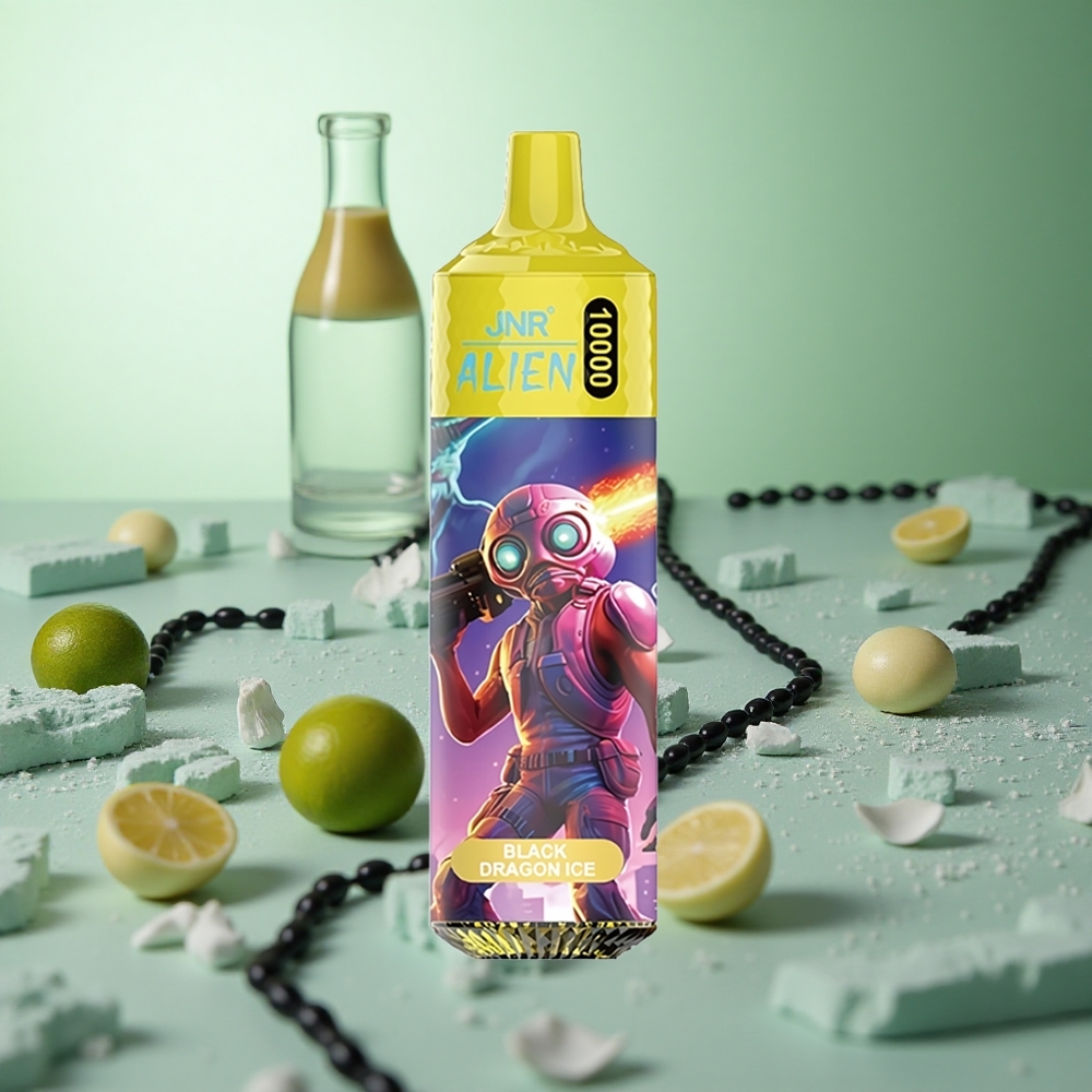 JNR Alien 10000 Puffs Μαύρος Δράκος Πάγος Greece vape wholesale RGB LED