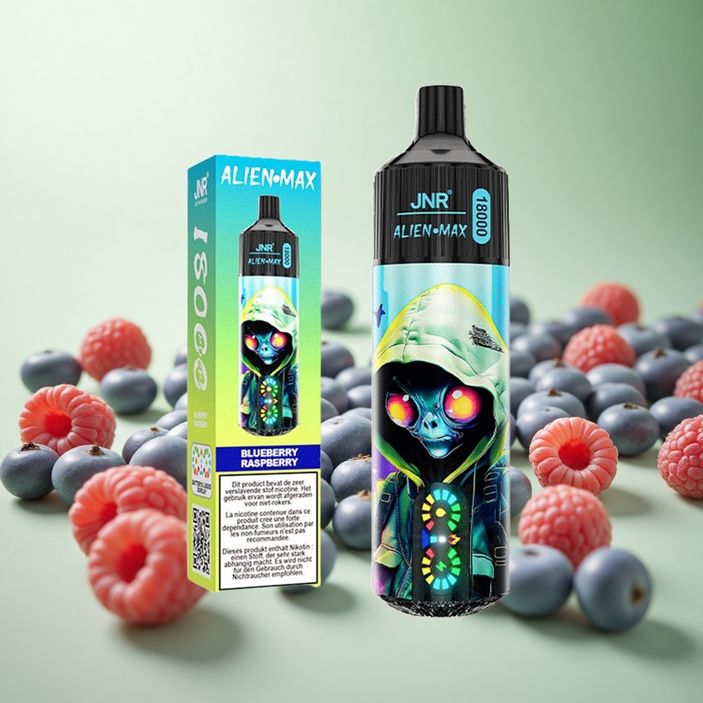JNR Alien Max 18000 Puffs Μπλε Μούρο Βατόμουρο Greece vape wholesale Πηνίο Διπλού Διχτυού & Dual Core