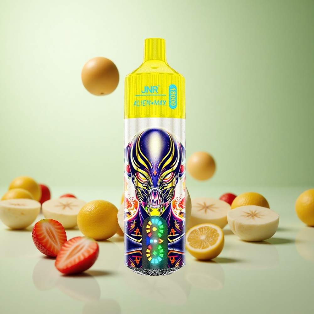 JNR Alien Max 18000 Puffs Φράουλα-Μπανάνα Greece vape wholesale Πηνίο Διπλού Διχτυού & Dual Core