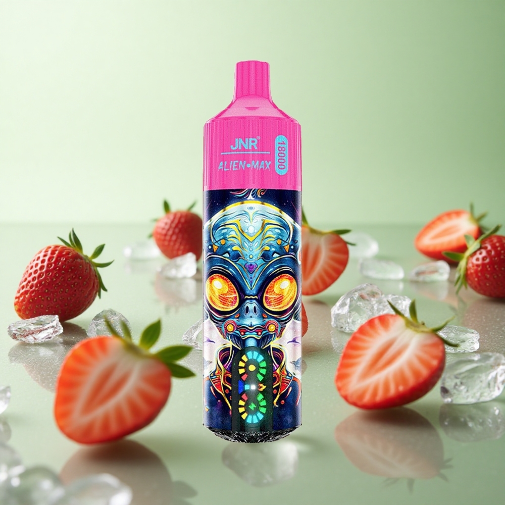 JNR Alien Max 18000 Puffs Φράουλα Πάγωμα Greece vape wholesale Πηνίο Διπλού Διχτυού & Dual Core