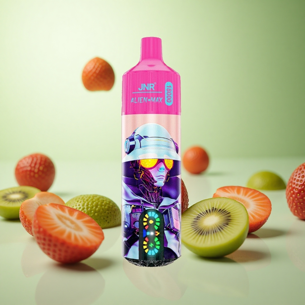 JNR Alien Max 18000 Puffs Φράουλα-Κίβι Greece vape wholesale Πηνίο Διπλού Διχτυού & Dual Core