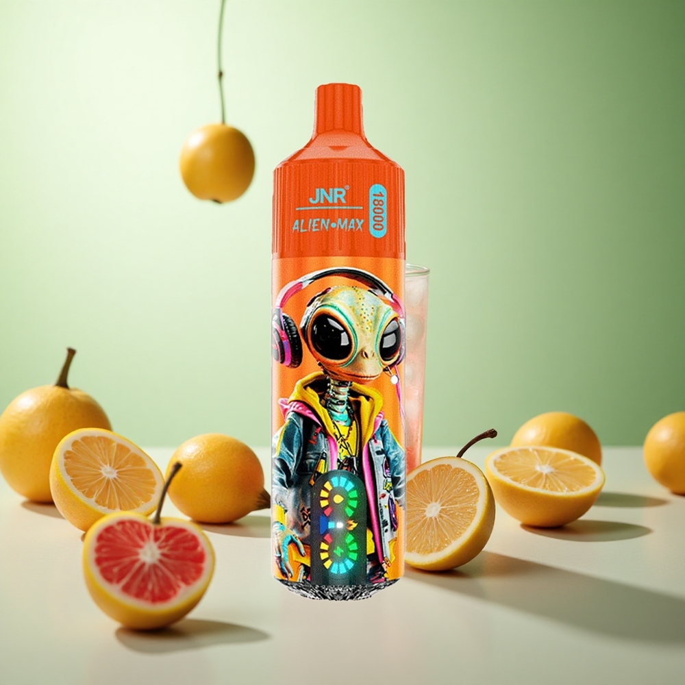 JNR Alien Max 18000 Puffs Ζυμωμένη Κερασιά Κόλα Greece vape wholesale Έξυπνη Οθόνη LED & 28ml E-liquid
