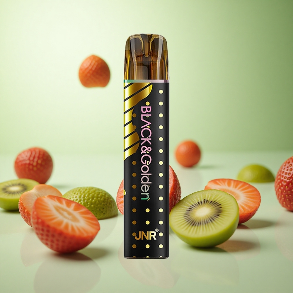 JNR Black&Golden 600+200 Puffs Φράουλα-Κίβι Greece vape wholesale TPD πιστοποιημένο 2% Νικοτίνη