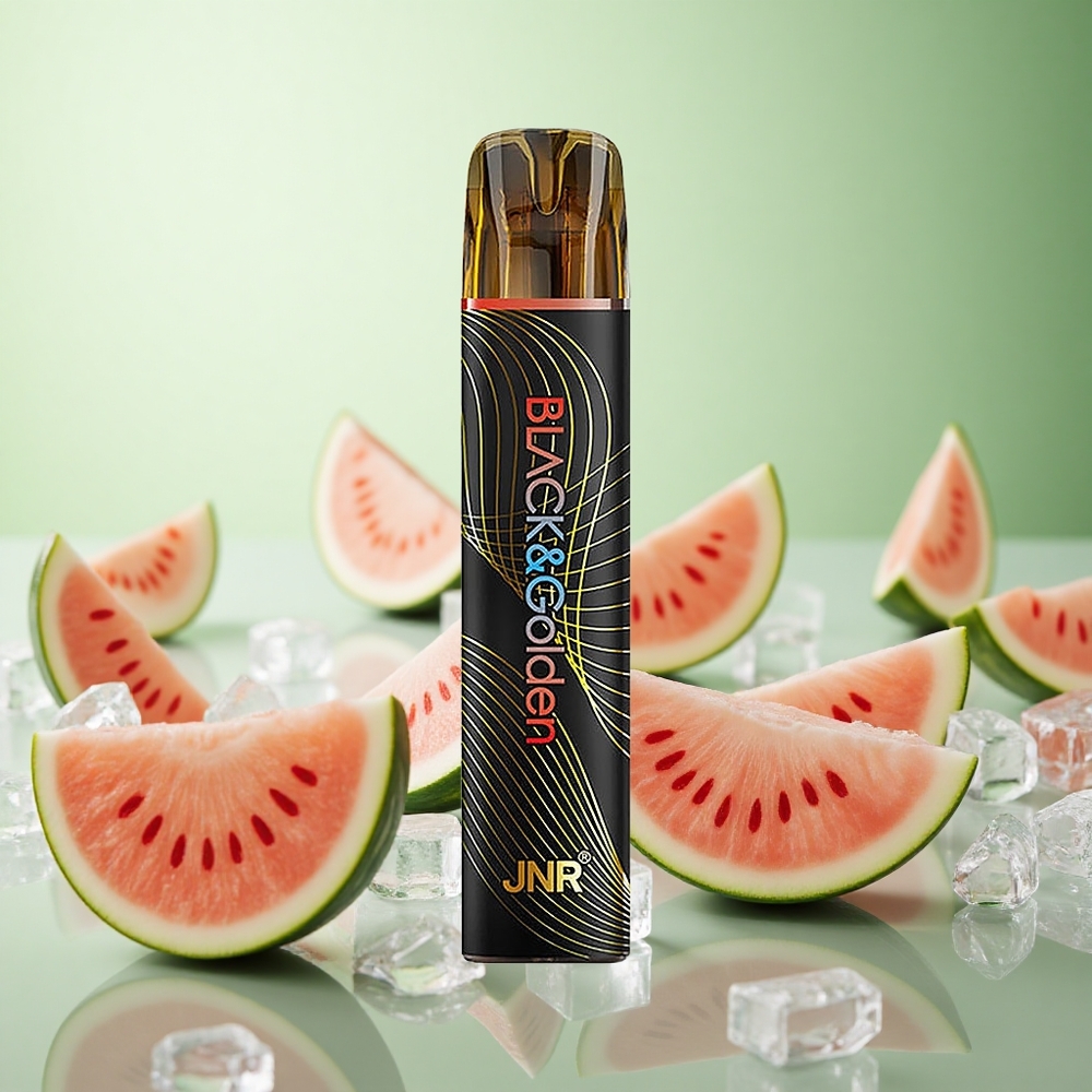 JNR Black&Golden 600+200 Puffs Vape μιας χρήσης Καρπούζι Πάγος Greece vape wholesale TPD πιστοποιημένο