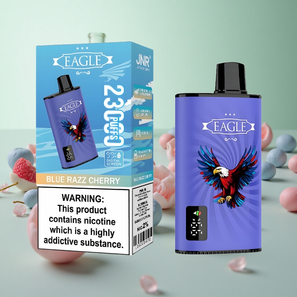 JNR EAGLE Smart 23000 Puffs Μπλε Razz Κεράσι Greece vape wholesale Οθόνη ψηφιακή 25ml e-Liquid