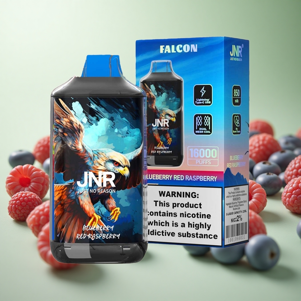 JNR Falcon 16000 Puffs Blueberry-Kόκκινο Βατόμουρο Greece vape wholesale 22ml Πηνίο Διπλού Διχτυού