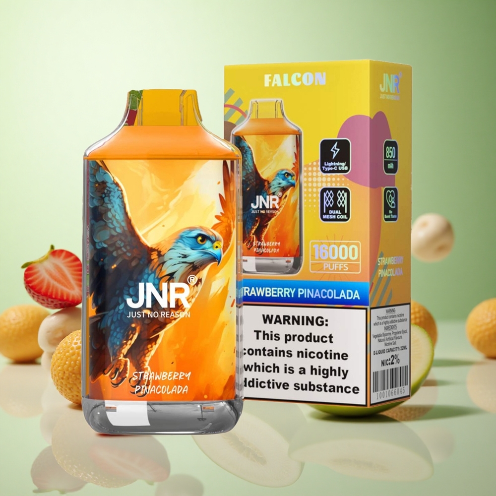 JNR Falcon 16000 Puffs Φράουλα Πινα Κολάντα Greece vape wholesale 850 mAh 22ml