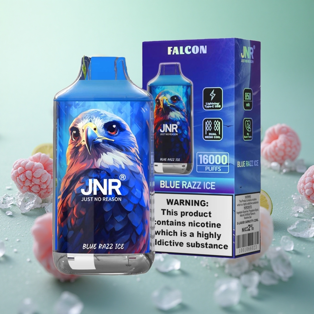 JNR Falcon 16000 Puffs Μπλε Ραζ Παγωμένο Greece vape wholesale 850 mAh Πηνίο Διπλού Διχτυού