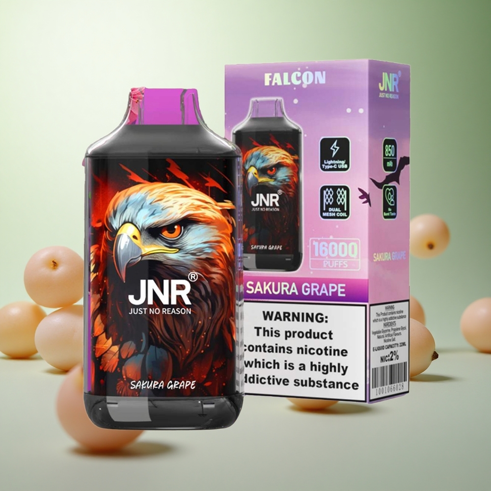 JNR Falcon 16000 Puffs Σακούρα Σταφύλι Greece vape wholesale 850 mAh Πηνίο Διπλού Διχτυού
