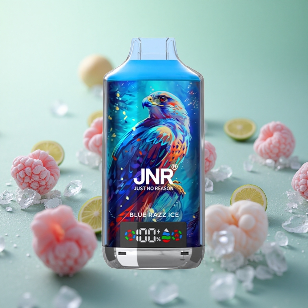 JNR Falcon X 18000 Puffs Μπλε Σμέουρι Πάγος Greece vape wholesale Πηνίο Διπλού Διχτυού & Dual Core
