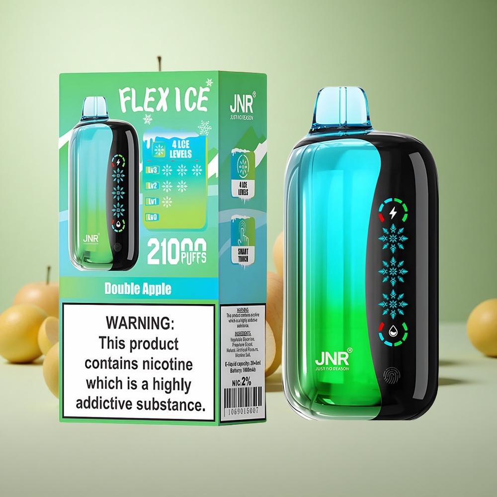 JNR Flex Ice 21000 Puffs Διπλό Μήλο Greece vape wholesale Ice Adjustable 26ml E-υγρό