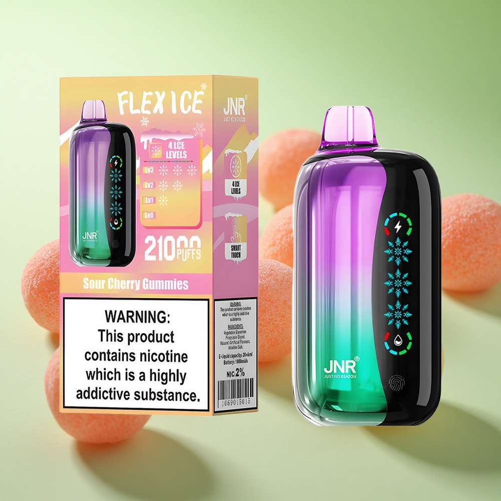 JNR Flex Ice 21000 Puffs Ξινή Βύσσινο Γλειφιτζούρι Greece vape wholesale Ice Adjustable 26ml E-υγρό