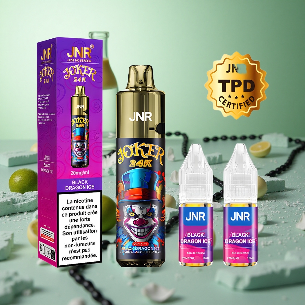 JNR Joker 24K Puffs Μαύρος Δράκος Πάγος Greece vape wholesale 2+10ml Ανεπαρκής