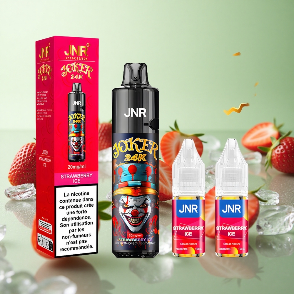 JNR Joker 24K Puffs Φράουλα Πάγος Greece vape wholesale 2+10ml Επαναπληρωμένο Pod 800mAh