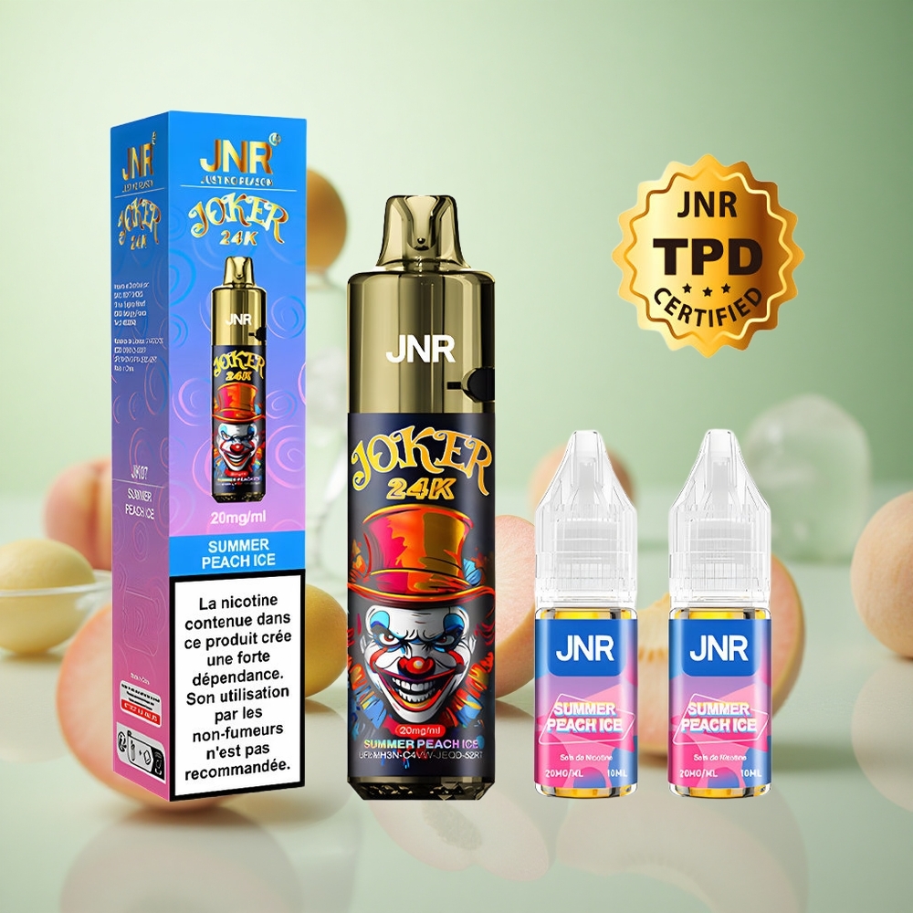 JNR Joker 24K Puffs Ροδάκινο Πάγος Greece vape wholesale 2+10ml Αναπληρωματικό Pod 800mAh