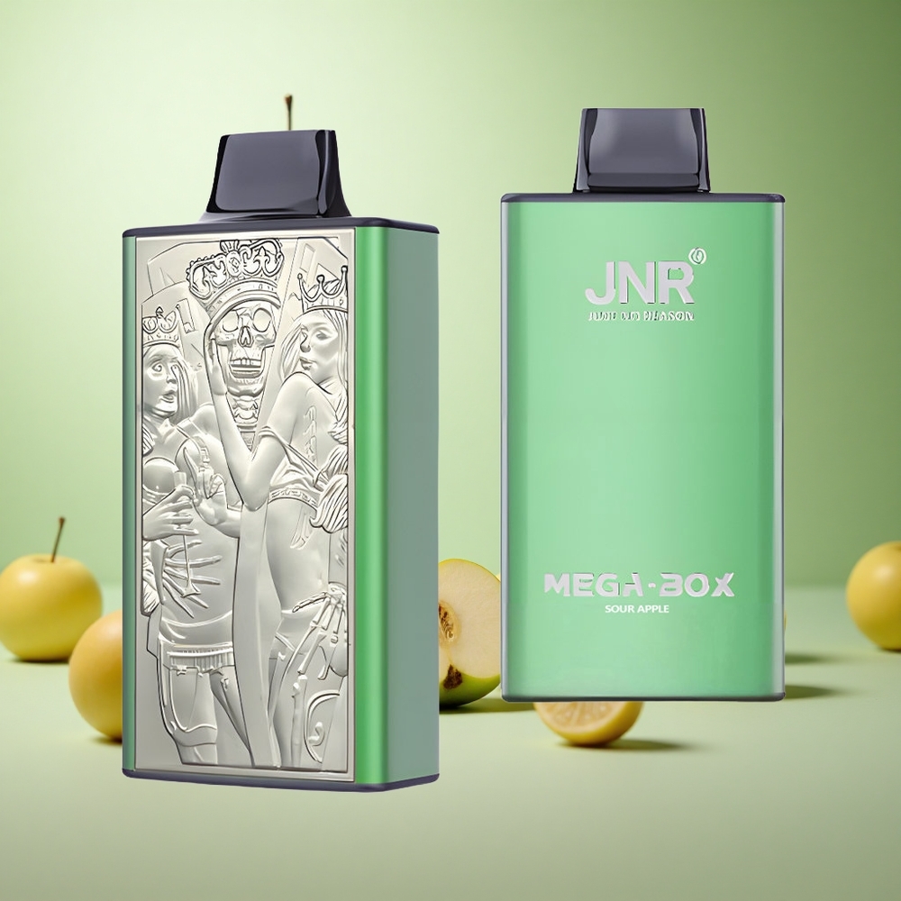 JNR Mega Box 25000 Puffs Vape μιας χρήσης Ξινή Μήλο Greece vape wholesale Πηνίο Διπλού Διχτυού & Dual Core