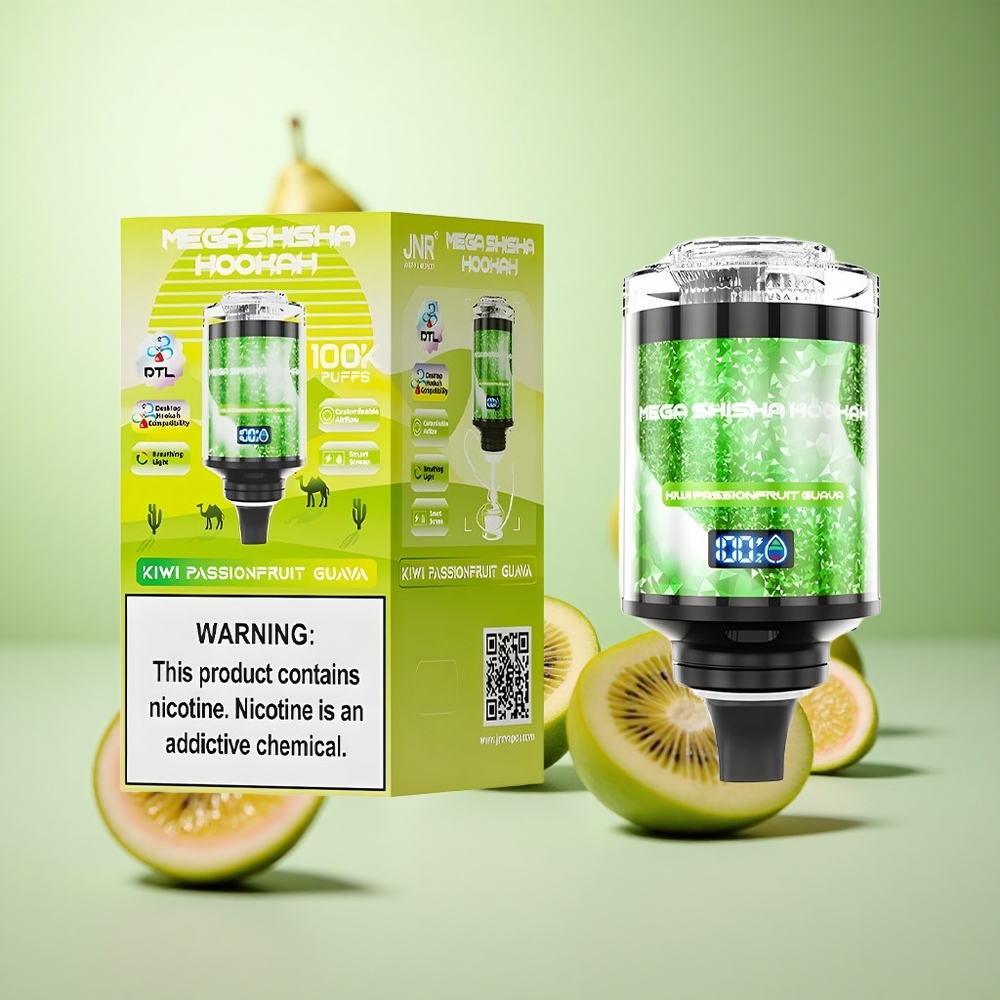 JNR Mega Shisha Hookah 100K Κιβί Πασιφλόρα Γκουάβα Greece vape wholesale 60ml 2200mAh