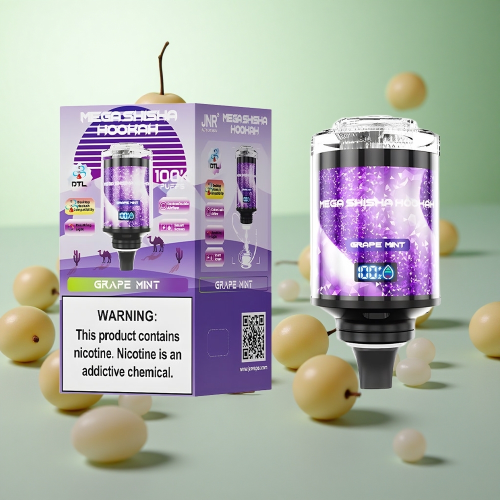 JNR Mega Shisha Hookah 100K Σταφύλι Μέντα Greece vape wholesale 60ml Τζούς