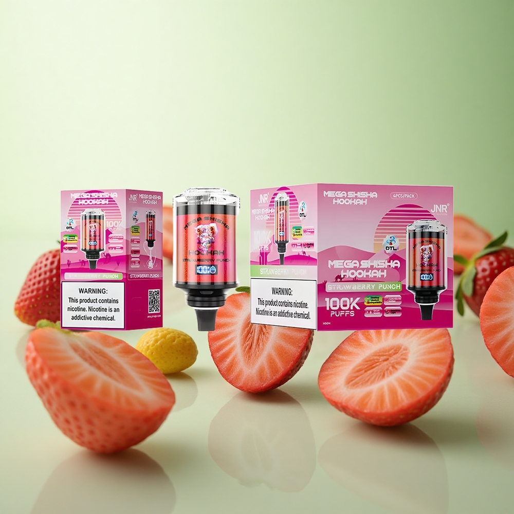 JNR Mega Shisha Hookah 100K Φράουλα Greece vape wholesale 60ml χωρητικότητα