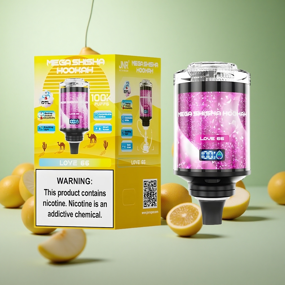 JNR Mega Shisha Hookah 100K Ροδάκινο Greece vape wholesale Τύπος-C γρήγορη φόρτιση
