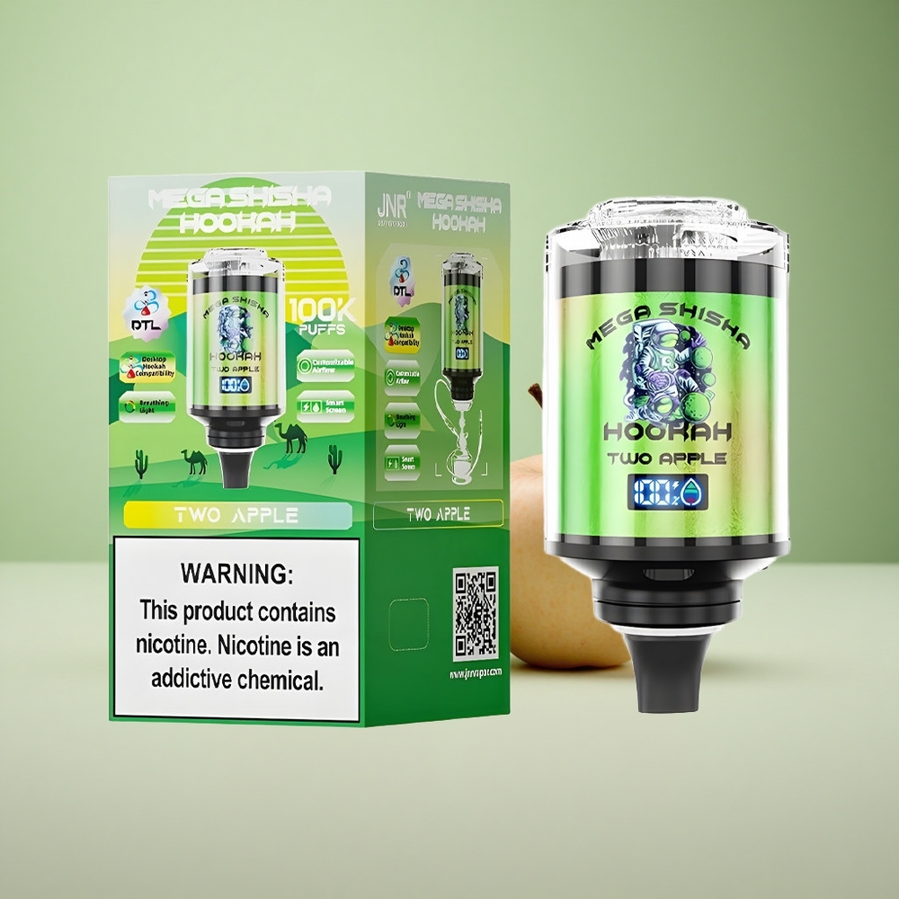 JNR Mega Shisha Hookah 100K Two Apple Greece vape wholesale 60ml Χωρητικότητα 2200mAh Μπαταρία