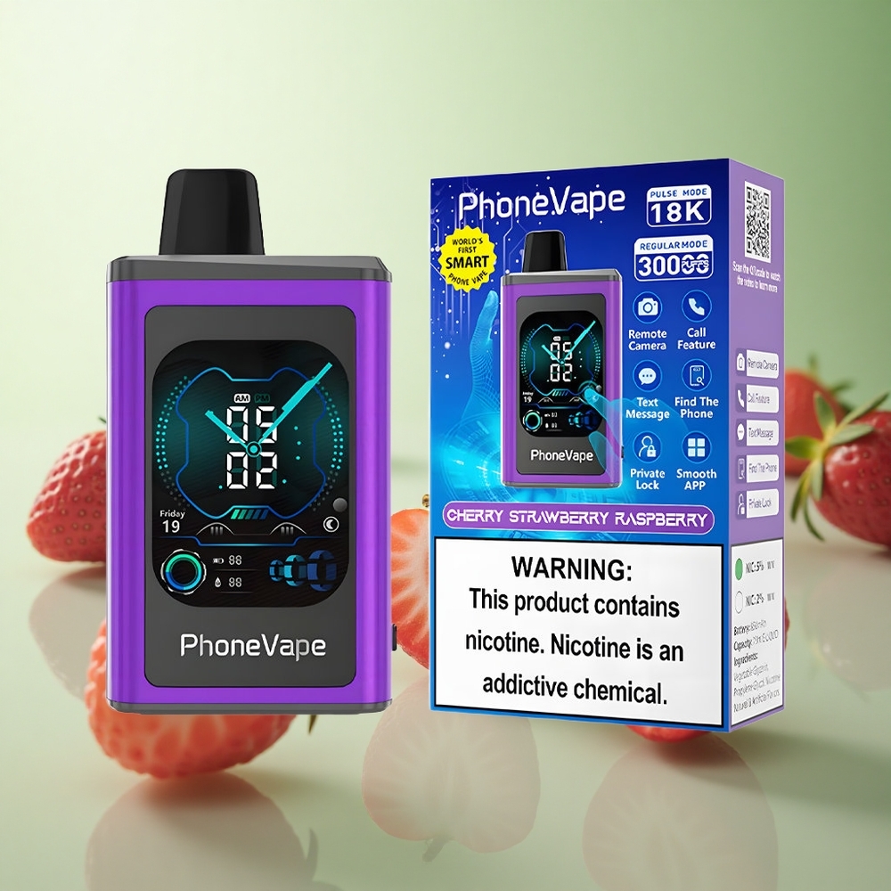 JNR PhoneVape 30000 Puffs Κεράσι Φράουλα Βατόμουρο Greece vape wholesale 850mAh Type-C