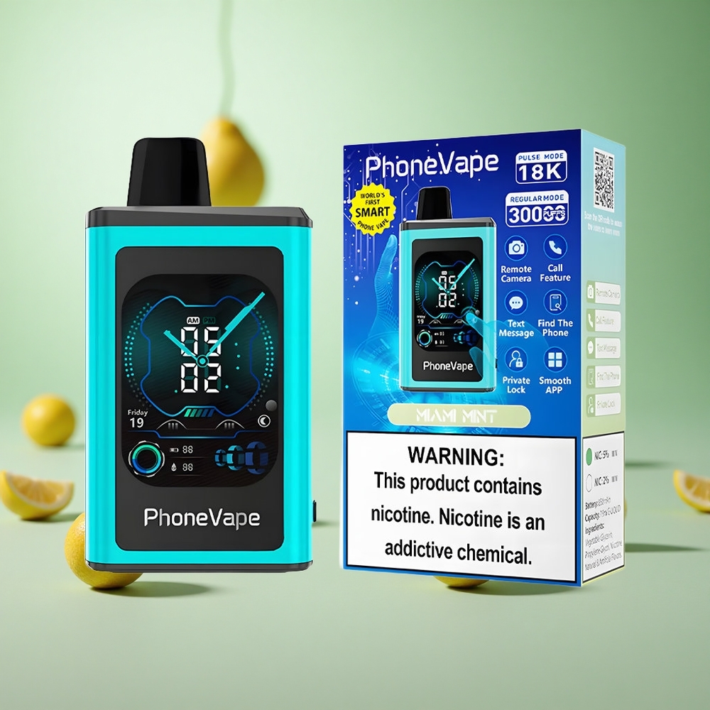 JNR PhoneVape 30000 Puffs Miami Μέντα Greece vape wholesale 850mAh Type-C
