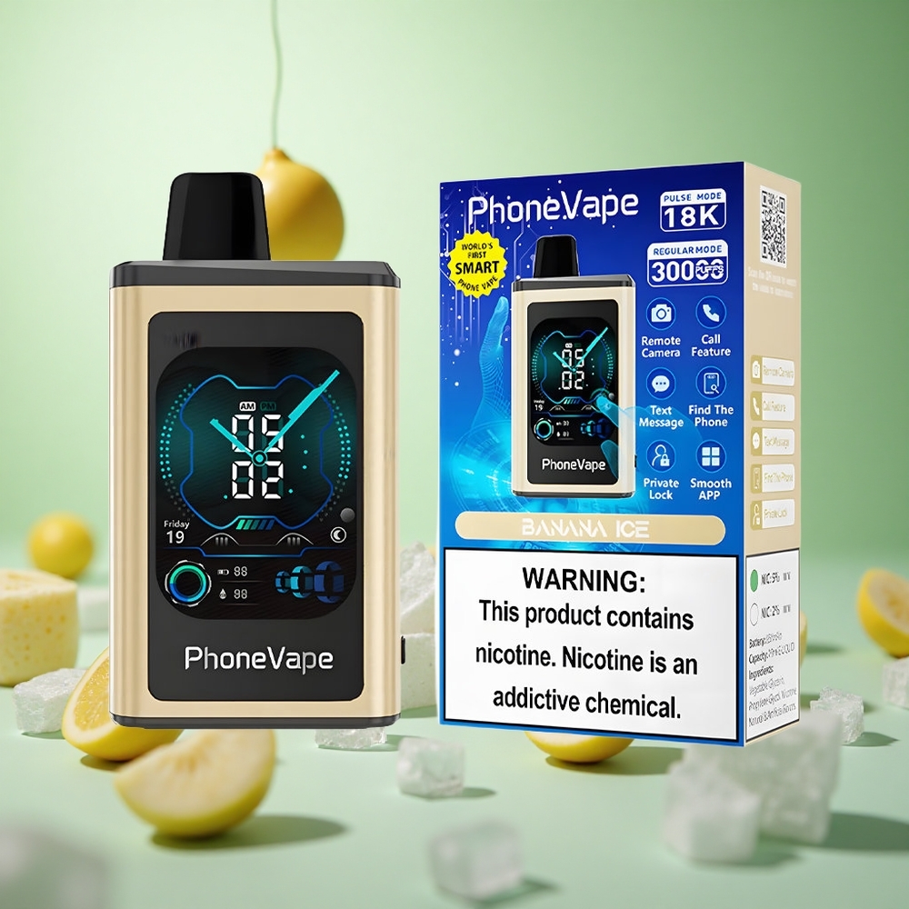 JNR PhoneVape 30000 Puffs Vape μιας χρήσης Μπανάνα Πάγος Greece vape wholesale 850mAh Type-C