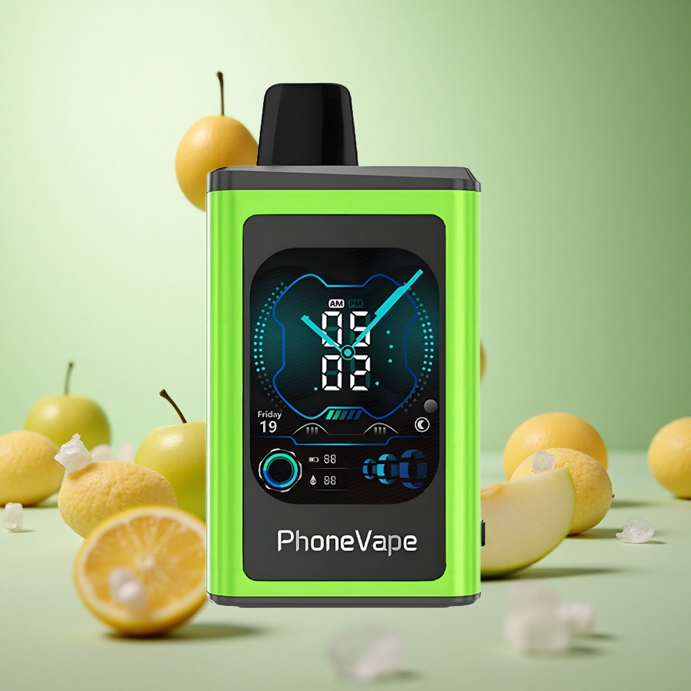 JNR PhoneVape 30000 Puffs Vape μιας χρήσης Sour Apple Ice 850mAh Type-C Επαναφορτιζόμενη Μπαταρία Greece vape wholesale