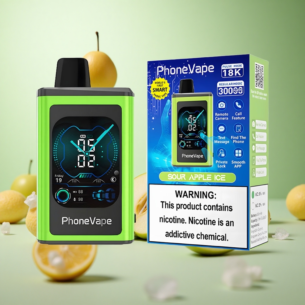 JNR PhoneVape 30000 Puffs Vape μιας χρήσης Sour Apple Ice 850mAh Type-C Επαναφορτιζόμενη Μπαταρία Greece vape wholesale