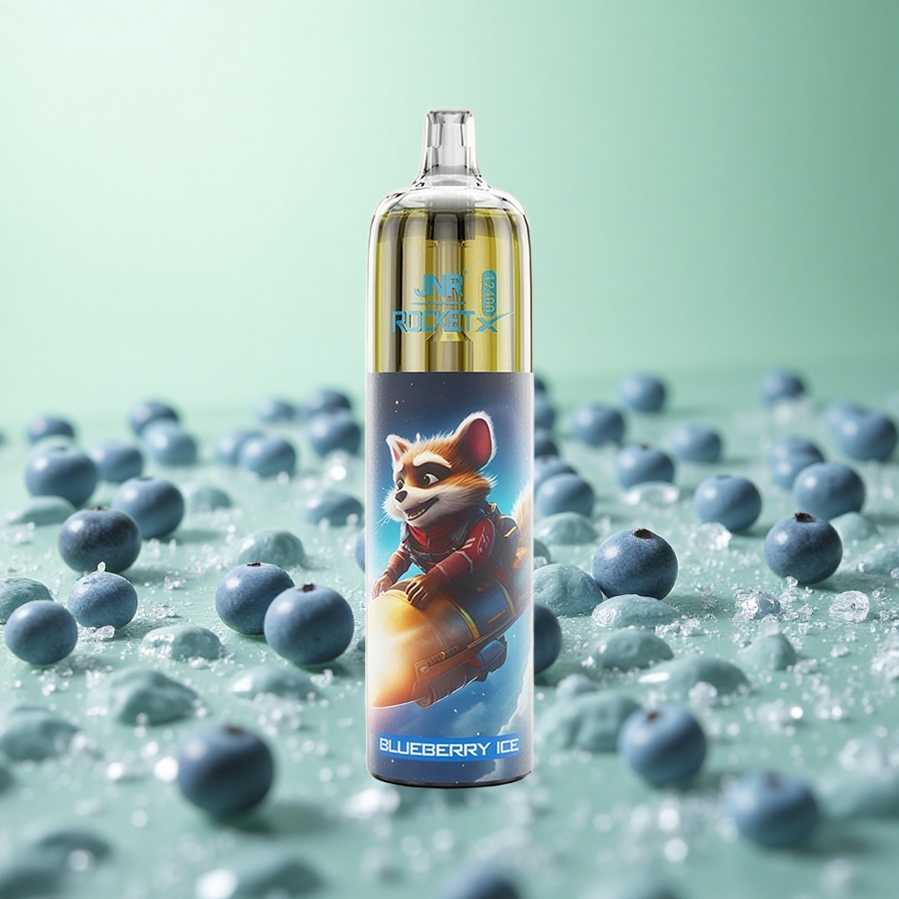 JNR Rocket-X 12400 Puffs Μπλε Βατόμουρο Πάγος Greece vape wholesale Ρυθμιζόμενη Ροή Αέρος RGB Φώτα