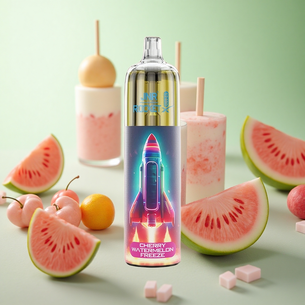 JNR Rocket-X 12400 Puffs Κεράσι Καρπούζι Παγωτό Greece vape wholesale Ρυθμιζόμενη Ροή Αέρος RGB