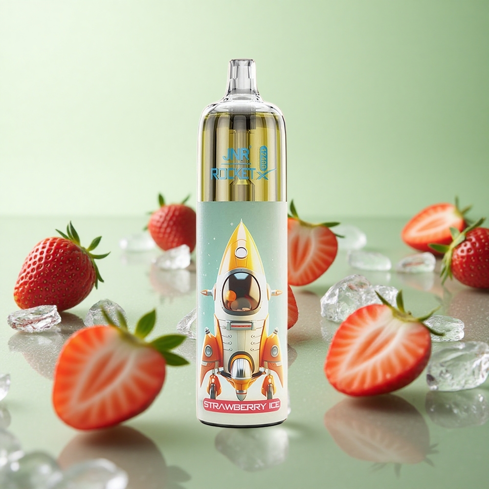 JNR Rocket-X 12400 Puffs Φράουλα Πάγω Greece vape wholesale Ρυθμιζόμενη Ροή Αέρα RGB