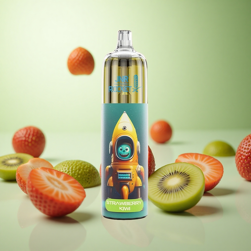 JNR Rocket-X 12400 Puffs Φράουλα-Kiwi Greece vape wholesale Ρυθμιζόμενη ροή αέρα & φωτισμός RGB