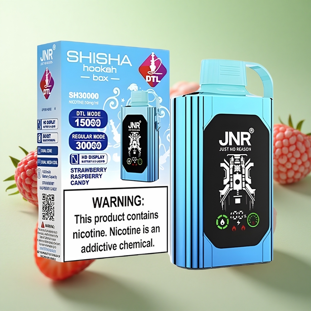 JNR Shisha Hookah Box 20500 Puffs Φράουλα Βατόμουρο Candy Greece vape wholesale Οθόνη HD Type-C