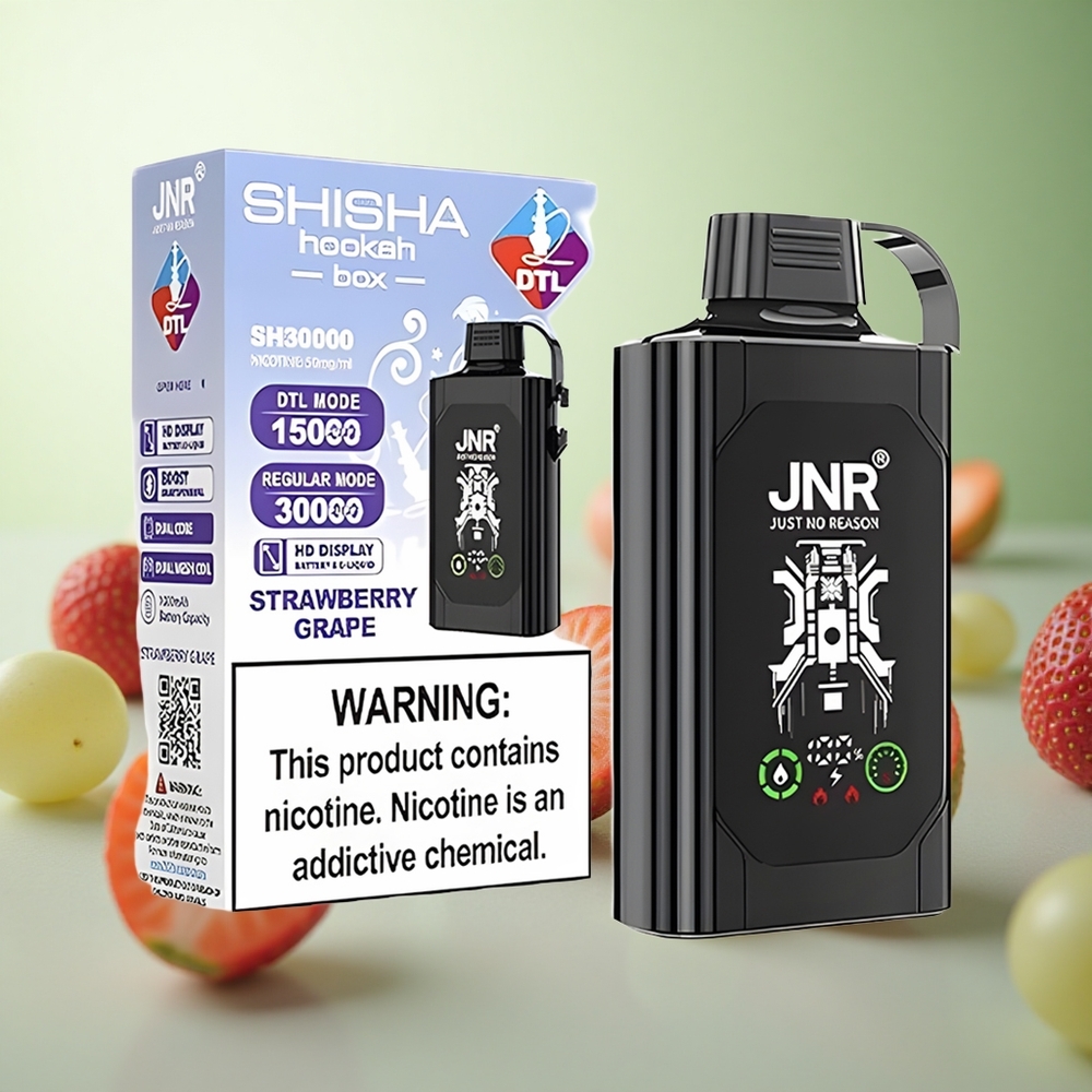 JNR Shisha Hookah Box 20500 Puffs Φράουλα Σταφύλι Greece vape wholesale Πηνίο Διπλού Διχτυού & Dual Core
