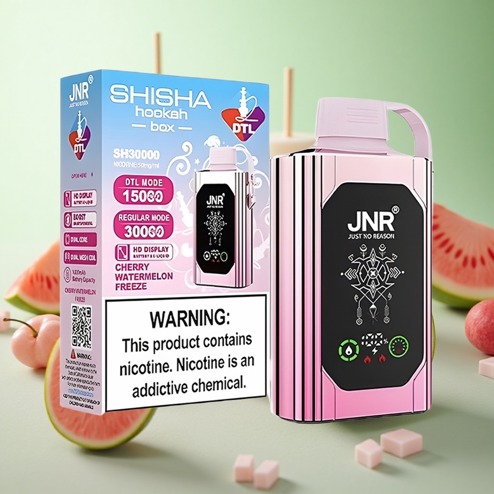 JNR Shisha Hookah Box 20500 Puffs Κεράσι Καρπούζι Πάγωμα Greece vape wholesale Οθόνη HD Μπαταρία 1000mAh