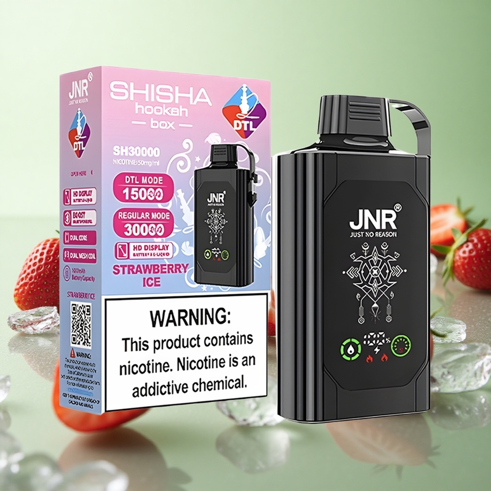 JNR Shisha Hookah Box 20500 Puffs Φράουλα Πάγος Greece vape wholesale Οθόνη HD Μπαταρία 1000mAh