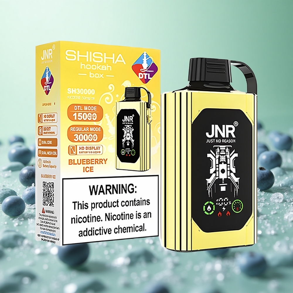 JNR Shisha Hookah Box 20500 Puffs Μπλε Βατόμουρο Πάγος Greece vape wholesale Οθόνη HD Τυπ-C Γρήγορη Φόρτιση