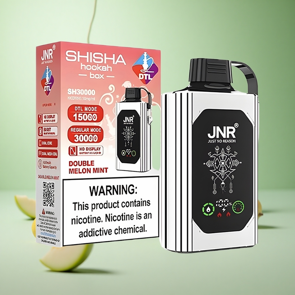 JNR Shisha Hookah Box 20500 Puffs Διπλό Πεπόνι Μέντα Greece vape wholesale Οθόνη HD Τύπου-C Γρήγορη Φόρτιση