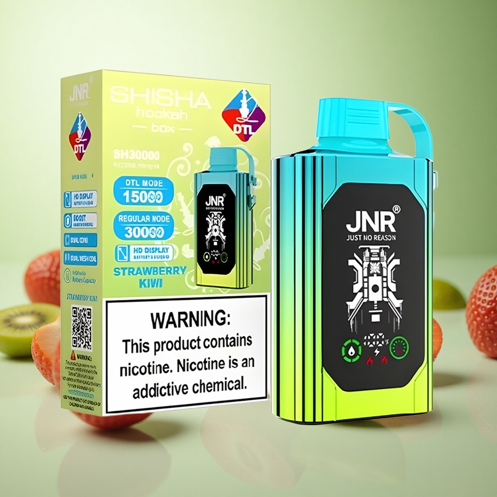 JNR Shisha Hookah Box 20500 Puffs Φράουλα Kiwi Greece vape wholesale HD Οθόνη Πηνίο Διπλού Διχτυού