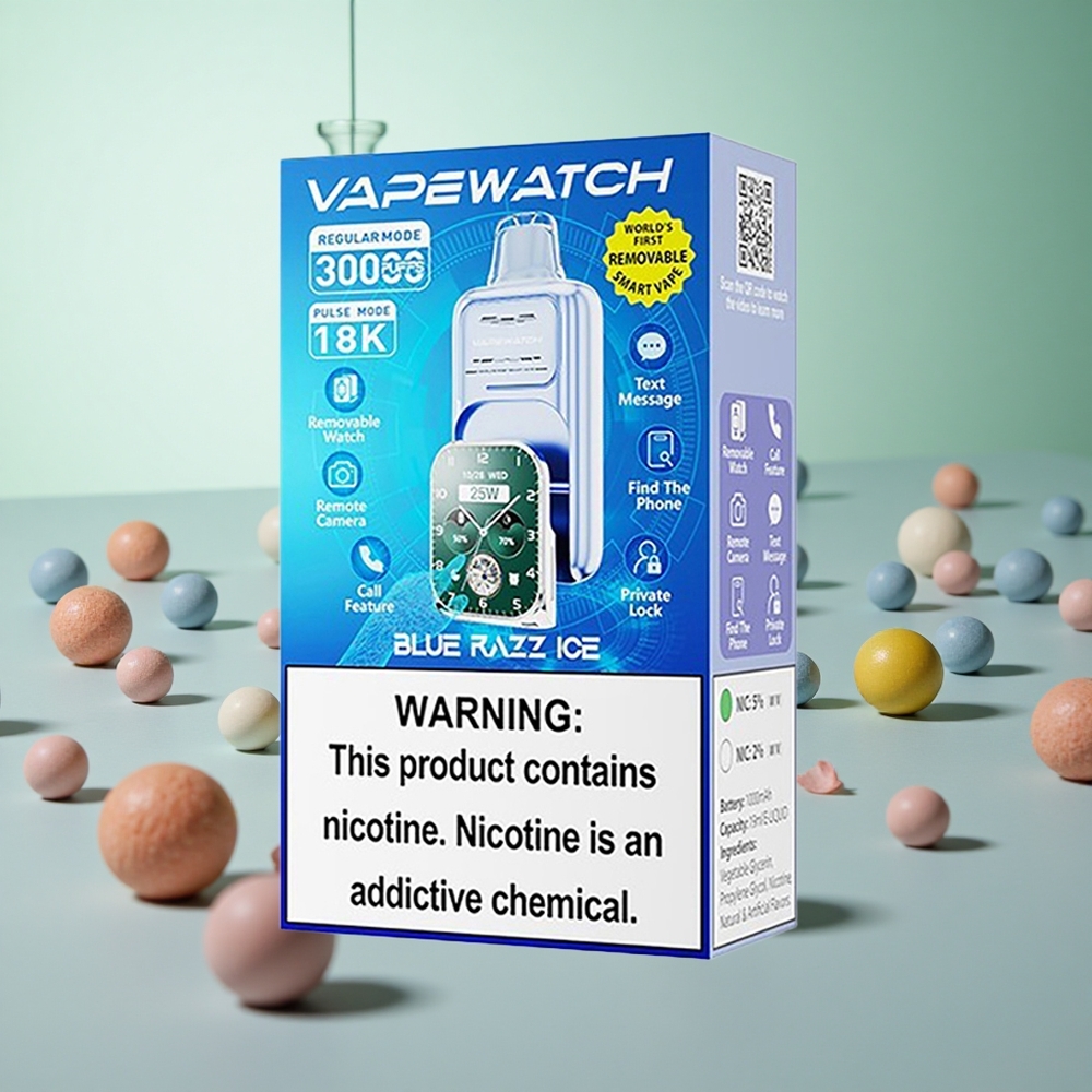 JNR Vape Watch 30000 Puffs Γαλάζια Ρασπάδα Πάγος Greece vape wholesale 19mL Πηνίο Διπλού Διχτυού