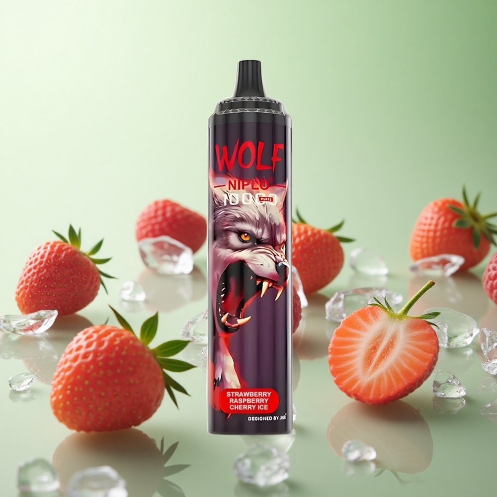 JNR Wolf Niplo 10000 Puffs Φράουλα Βατόμουρο Κεράσι Πάγος Greece vape wholesale 20ml