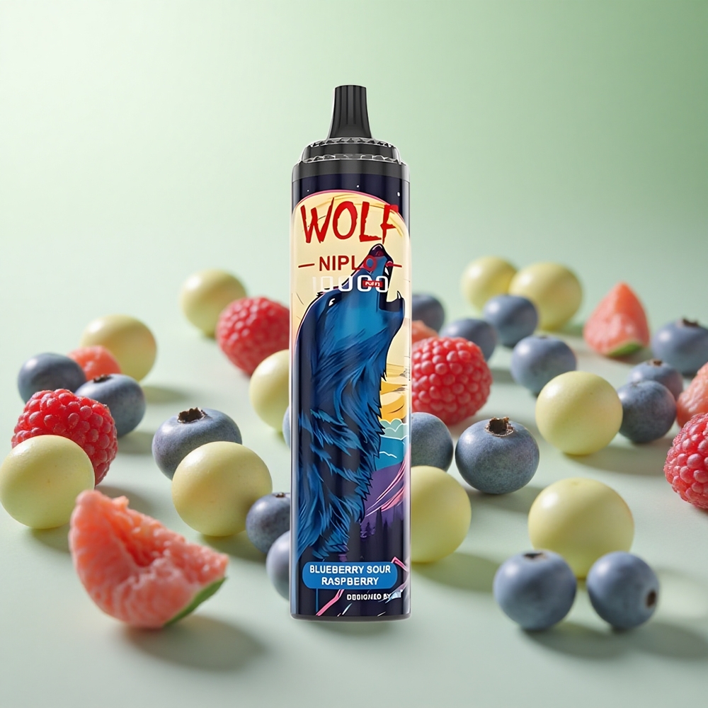 JNR Wolf Niplo 10000 Puffs Μπλε Μούρο Ξινή Σμέουρα Greece vape wholesale 20ml 650mAh