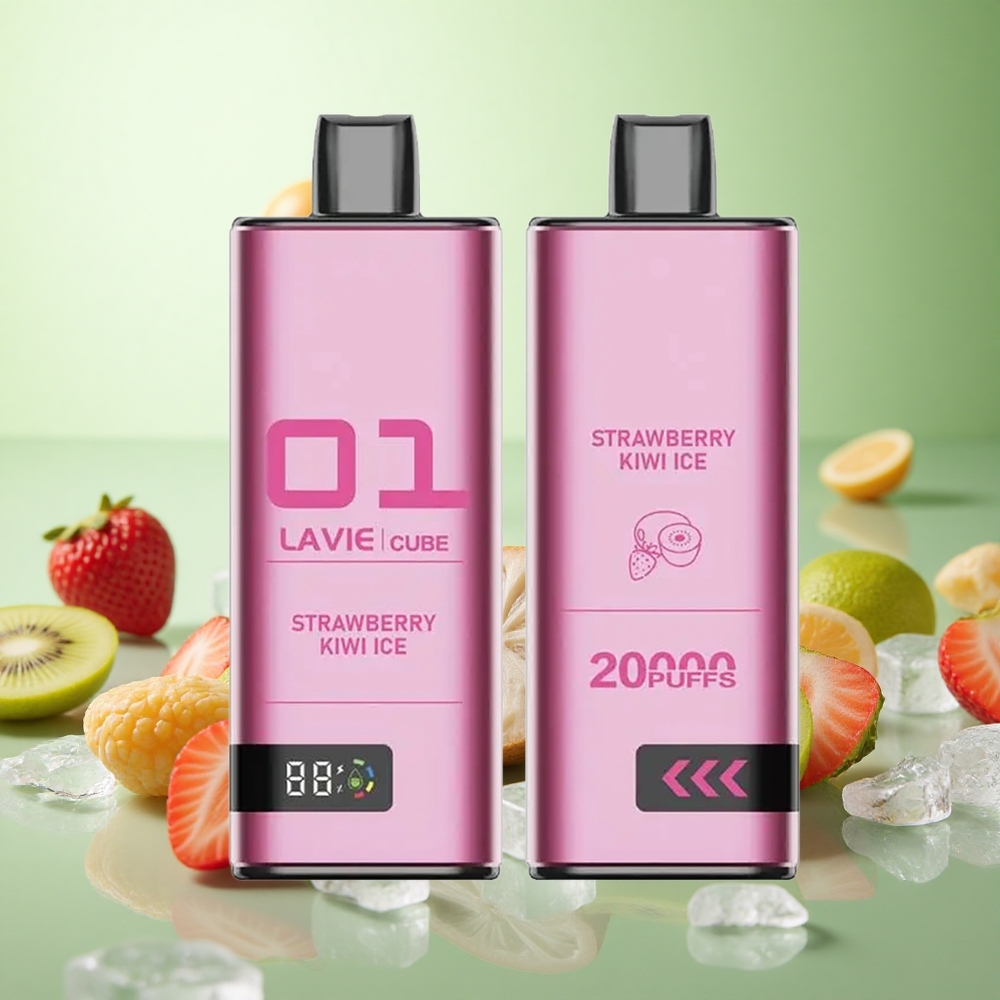 Lavie Cube 20000 Puffs Vape μιας χρήσης Φράουλα Κίβι Πάγος Greece vape wholesale Type C