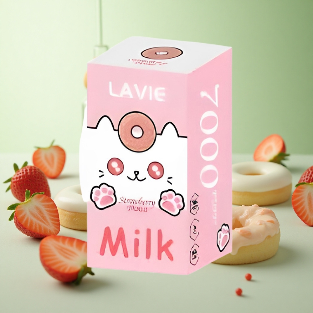 LAVIE Milk 7000 Puffs Φράουλα Ντόνατ Greece vape wholesale 16ML 600mAh