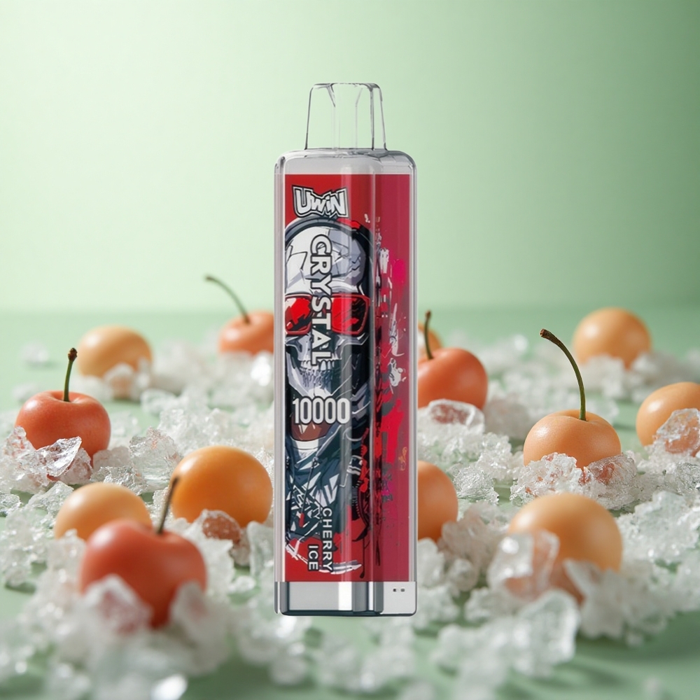 UWIN Crystal 10000 Puffs Κεράσι Πάγο Greece vape wholesale RGB φώτα