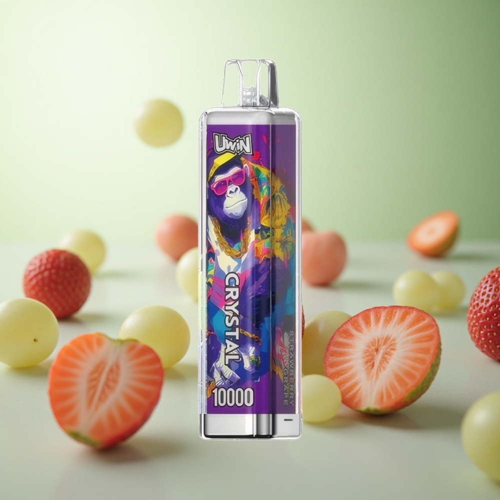 UWIN Crystal 10000 Puffs Φράουλα Σταφύλι Greece vape wholesale RGB φώτα