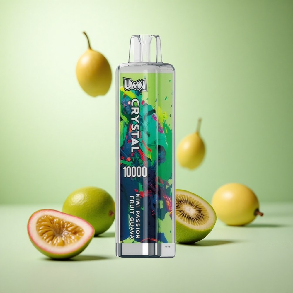 UWIN Crystal 10000 Puffs Κίβι Πάσιφρουτ Γκουάβα Greece vape wholesale RGB lights 18ml