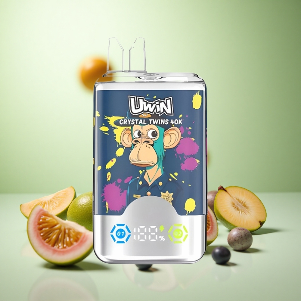 UWIN Crystal Twins 40000 Puffs Κιβί Πάθος Γκουάβα Μπλέ Βατόμουρο Greece vape wholesale 32ml 850mAh